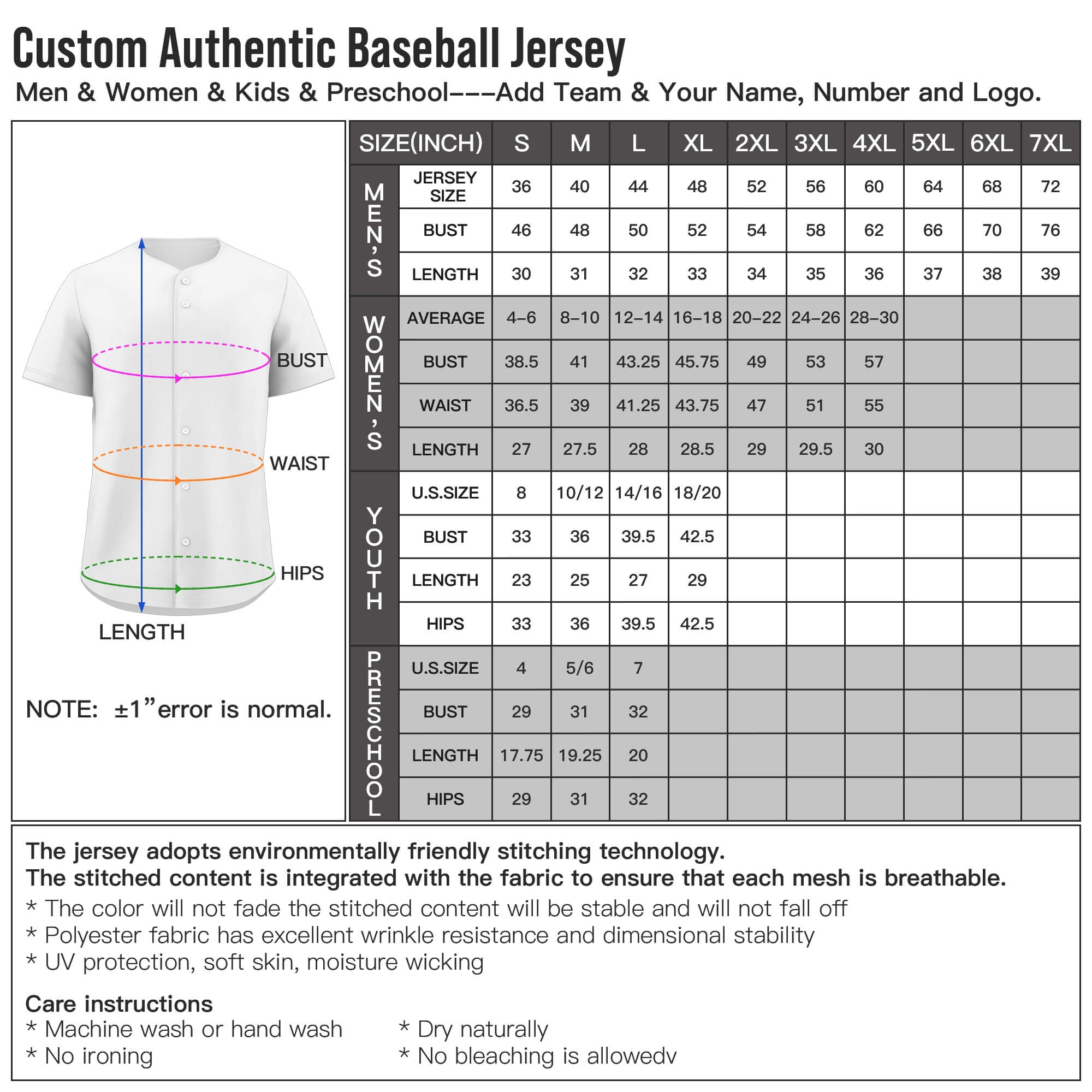 Custom baseball jersey