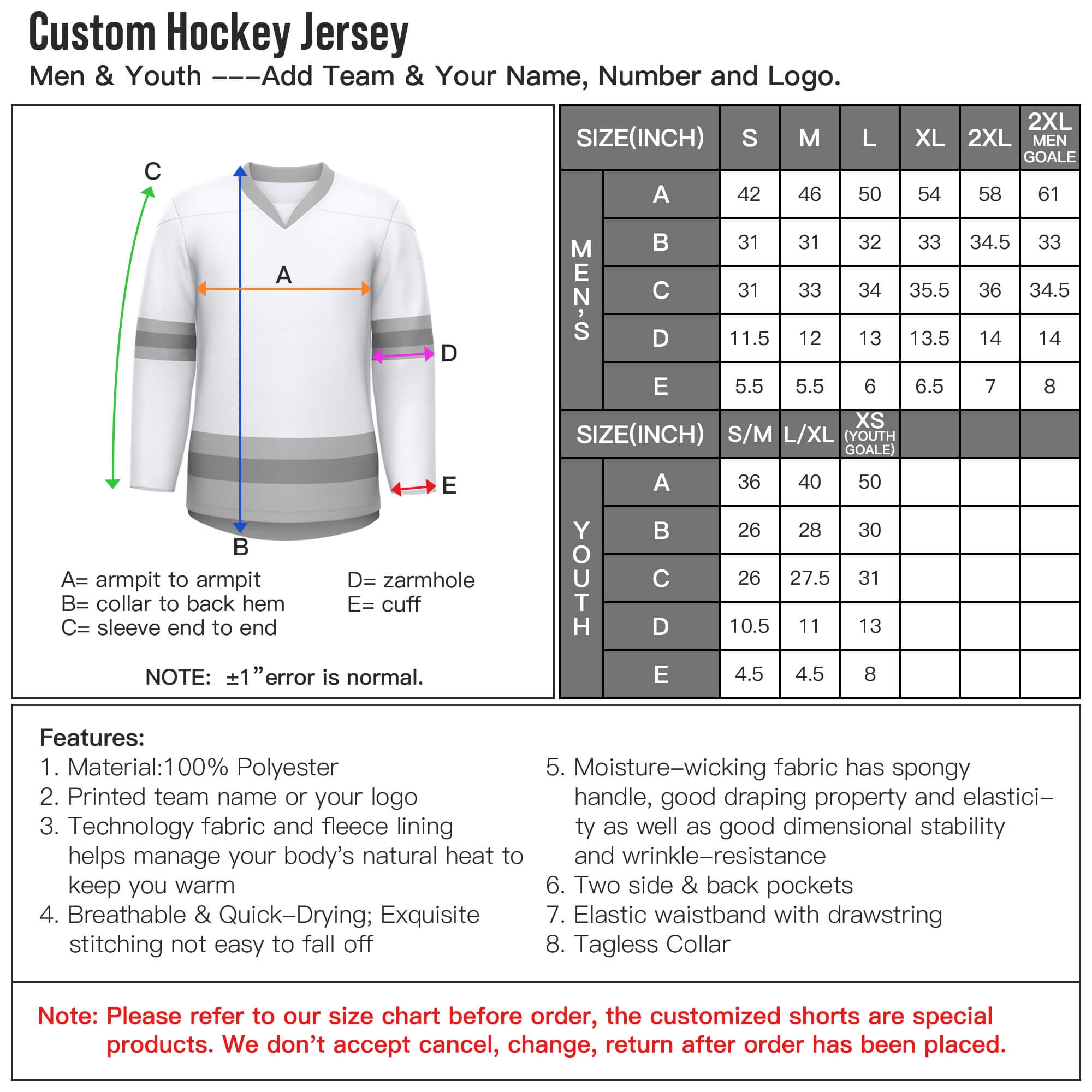 Custom hockey jersey